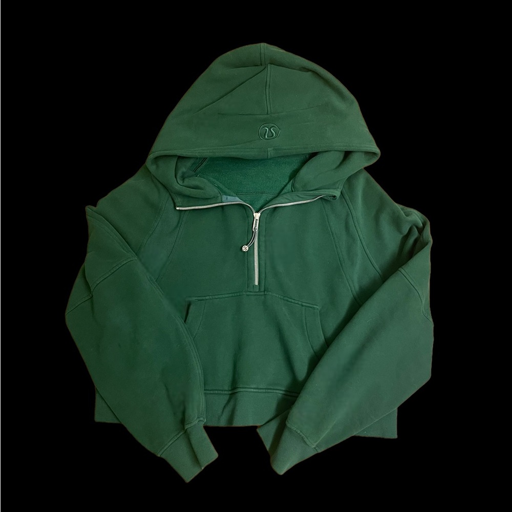 Lululemon Quarter Zip Hooded Scuba | M/L | Everglade Green
